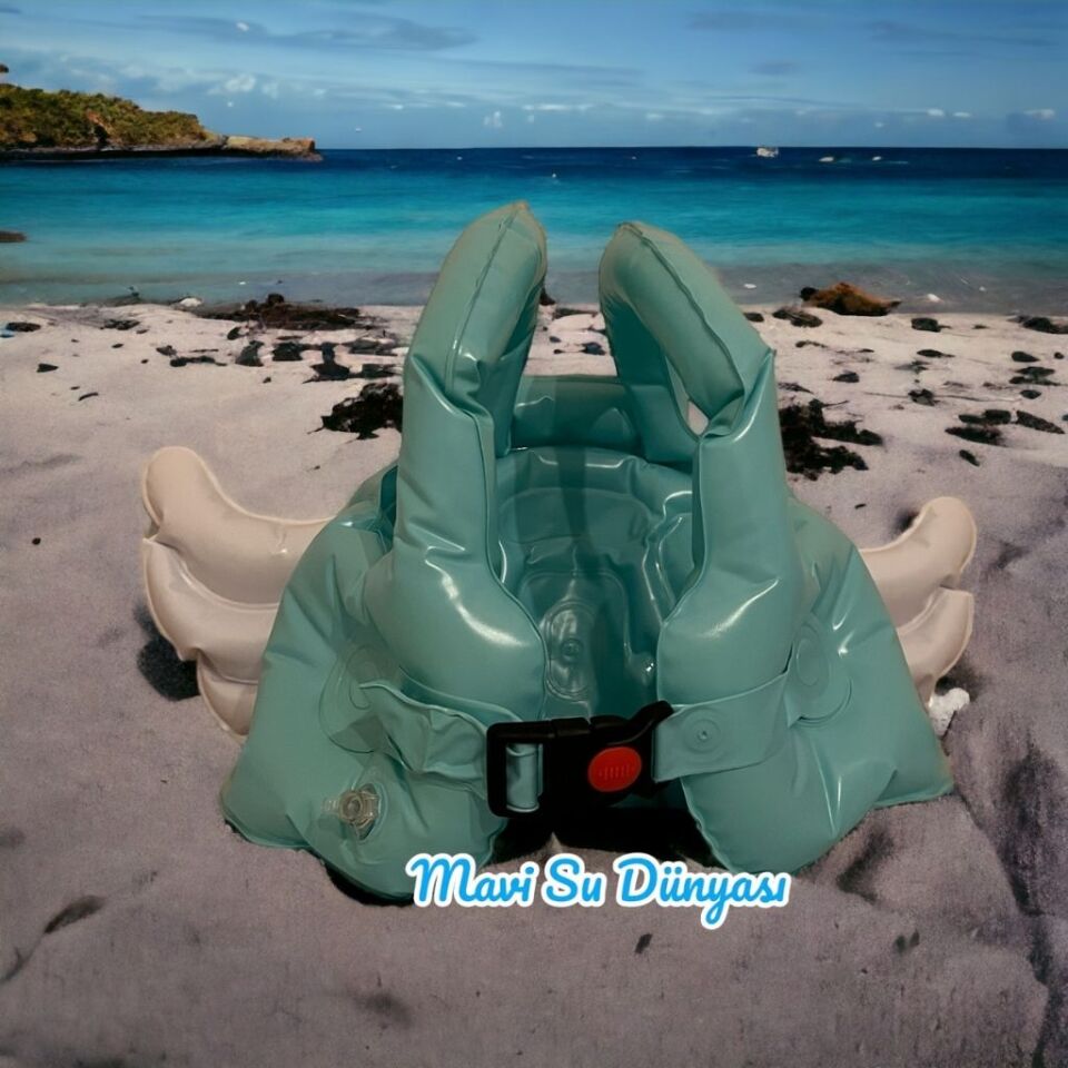 Çocuk Şişme Can Yeleği | Can Simidi | Kanatlı Can Yeleği | Deniz ve Havuz Can Simidi | Can Simit Mavi - L