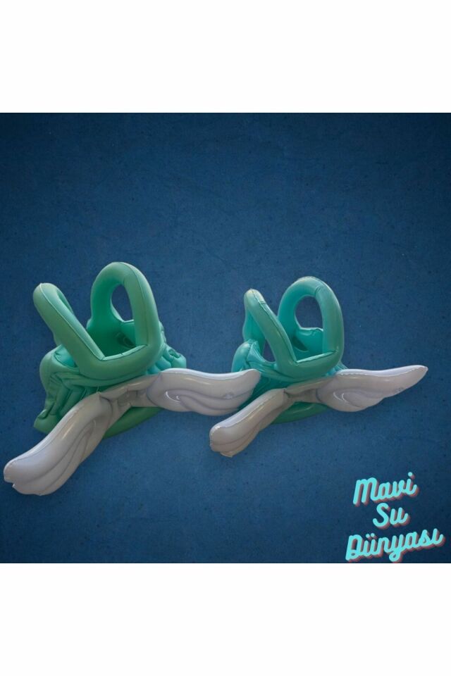 Çocuk Şişme Can Yeleği Can Simidi Kanatlı Pembe Renk Deniz Havuz - Mavi Su Dünyası Mavi - S