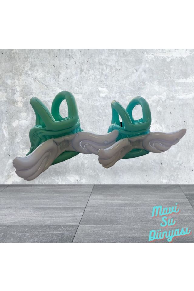 Çocuk Şişme Can Yeleği Can Simidi Kanatlı Pembe Renk Deniz Havuz - Mavi Su Dünyası Mavi - S