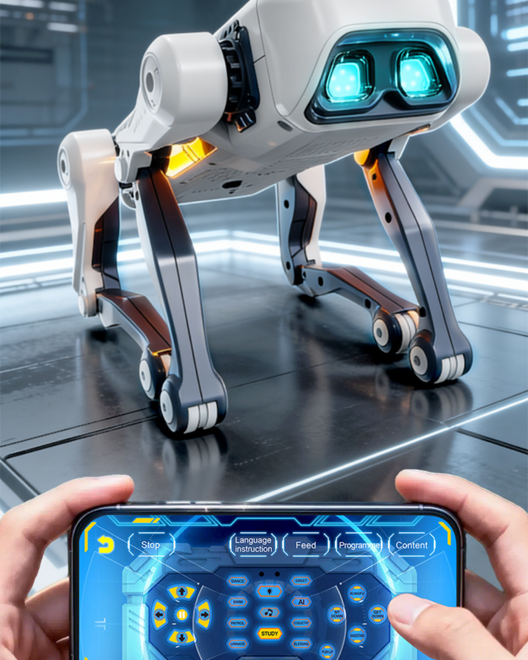 Uzaktan Kumandalı ve Mobil Kontrollü Şarjlı Yapay Zekalı Robot Köpek | Sesle Kontrol | Şarkı Söyleme | Dans Etme | Uzaktan Kontrol Robot Köpek