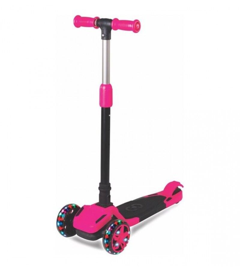 8+ Yaş Scooter Cool Wheels Tulpar Işıklı Katlanır Mavi Renkli Pembe