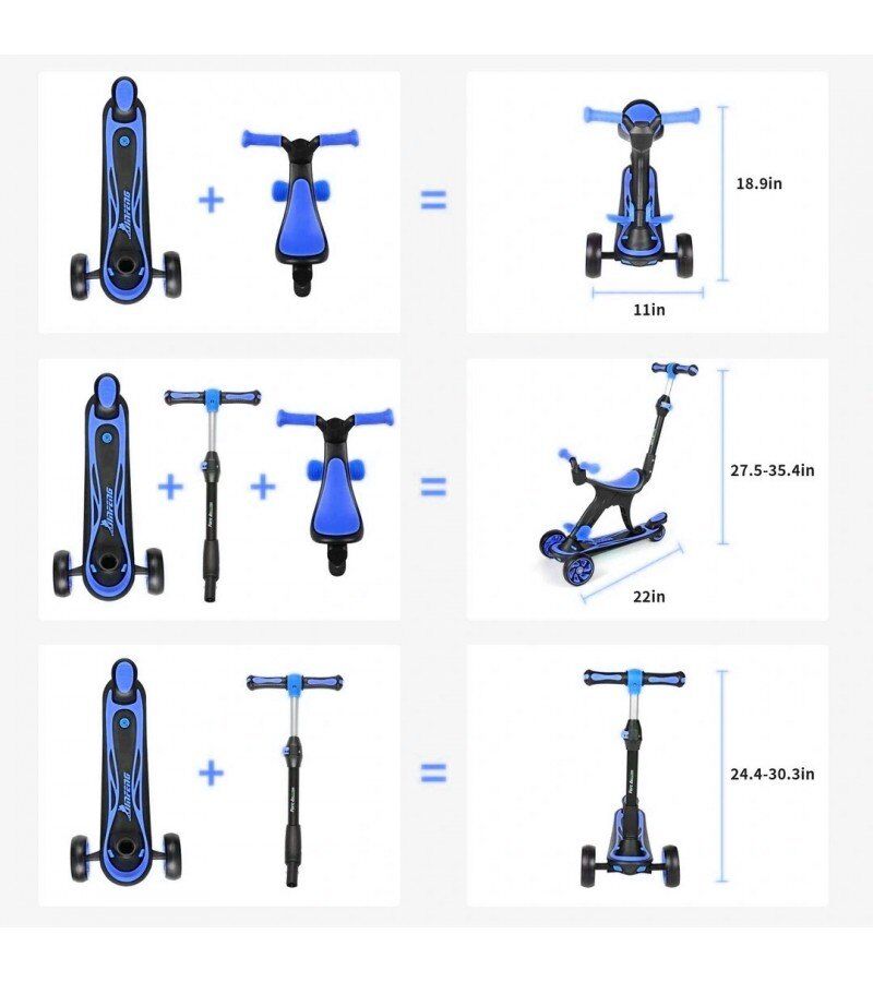 3+ Yaş Scooter 3 in 1 Yönlendirmeli 3+ Yaş Scooter 3 in 1 Yönlendirmeli