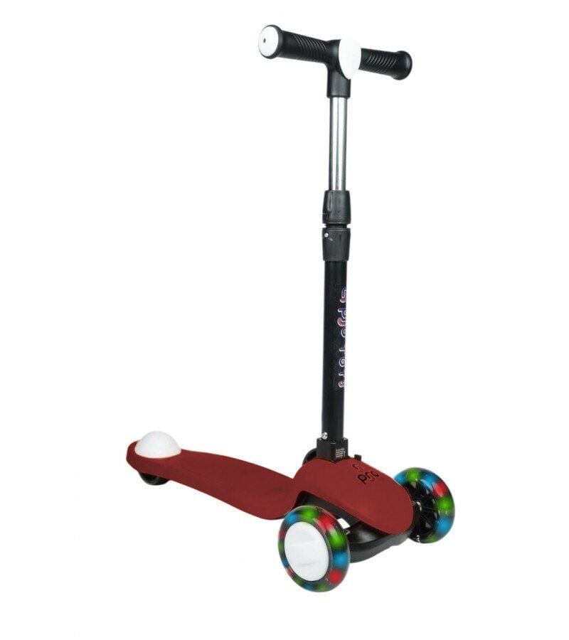 3+ Yaş Pro Scooter Bordo Işıklı 50 Kg Taşıma Kapasiteli