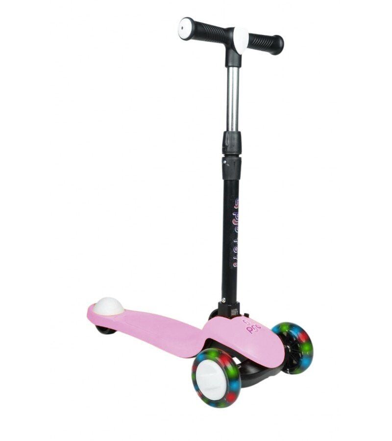 3+ Yaş Pro Scooter Açık Pembe Işıklı 50 Kg Taşıma Kapasiteli