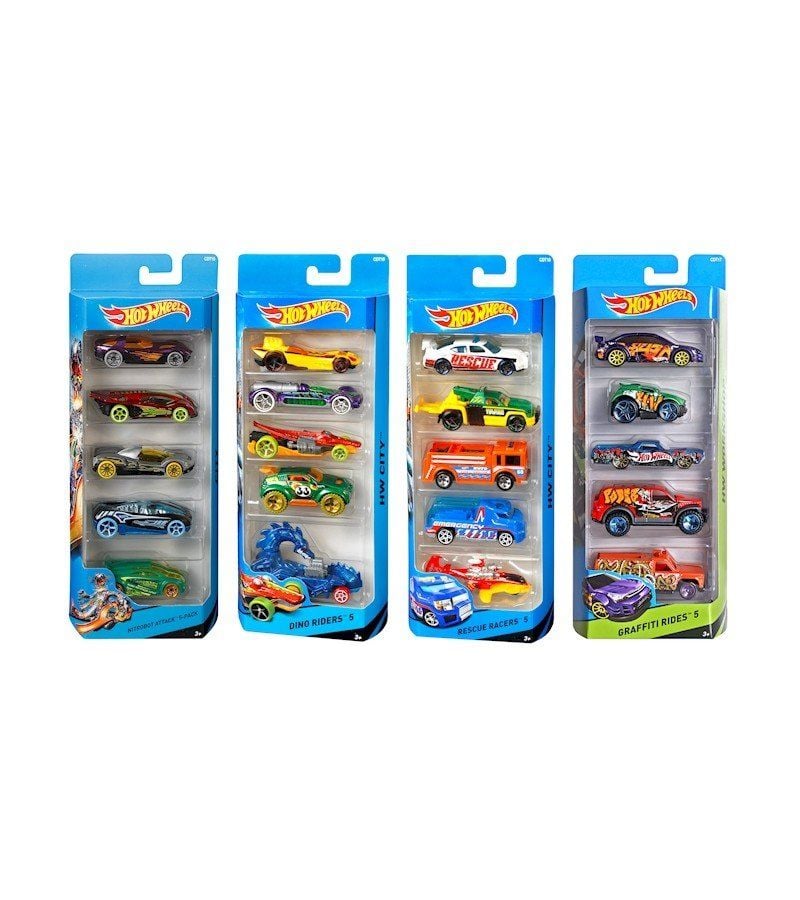 Hot Wheels 5' Li Araba Seti - Mavi Su Dünyası