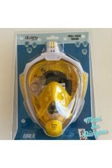 Full Face S/M Maske Şnorkel Set Takımı Sarı Renk - Mavi Su Dünyası