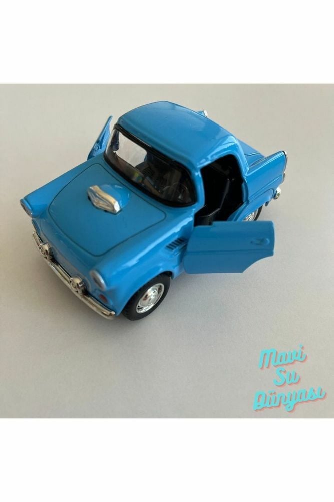 Çek Bırak Araba 12 Cm Çelik Mavi Renk Araba | Mavi Su Dünyası