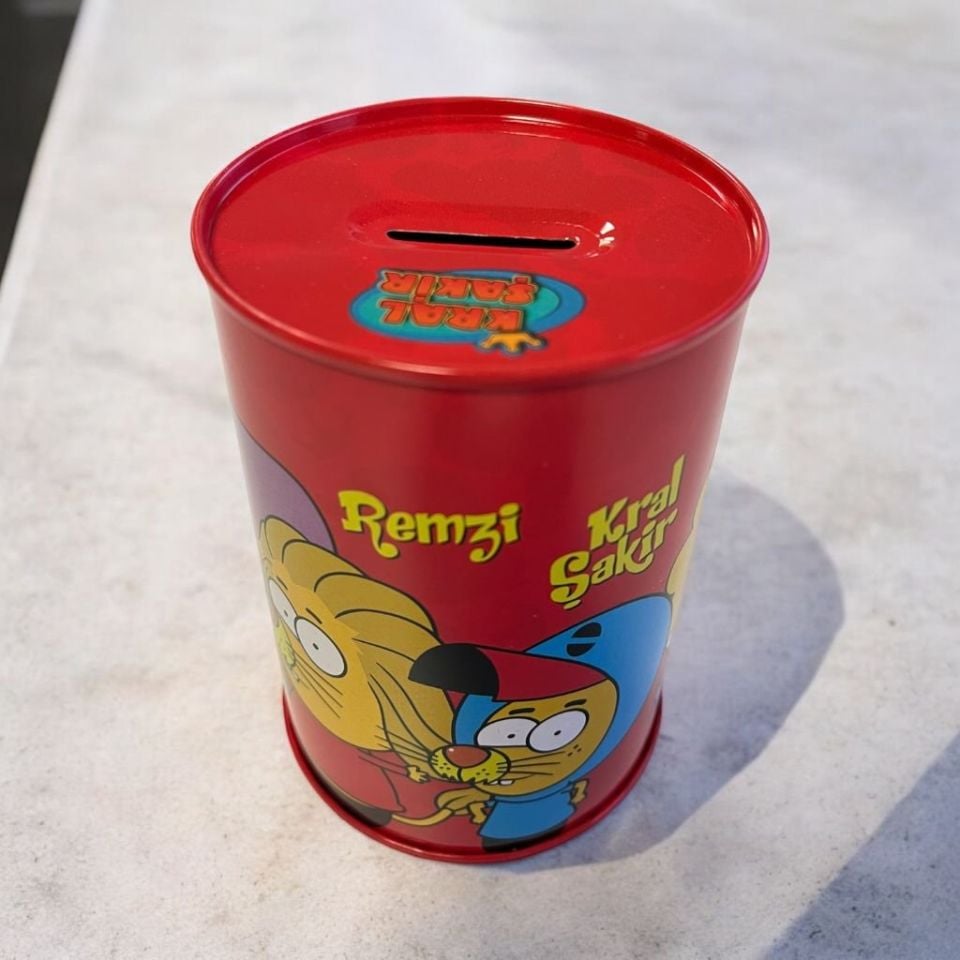 Kral Şakir Desenli Kumbara Kırmızı