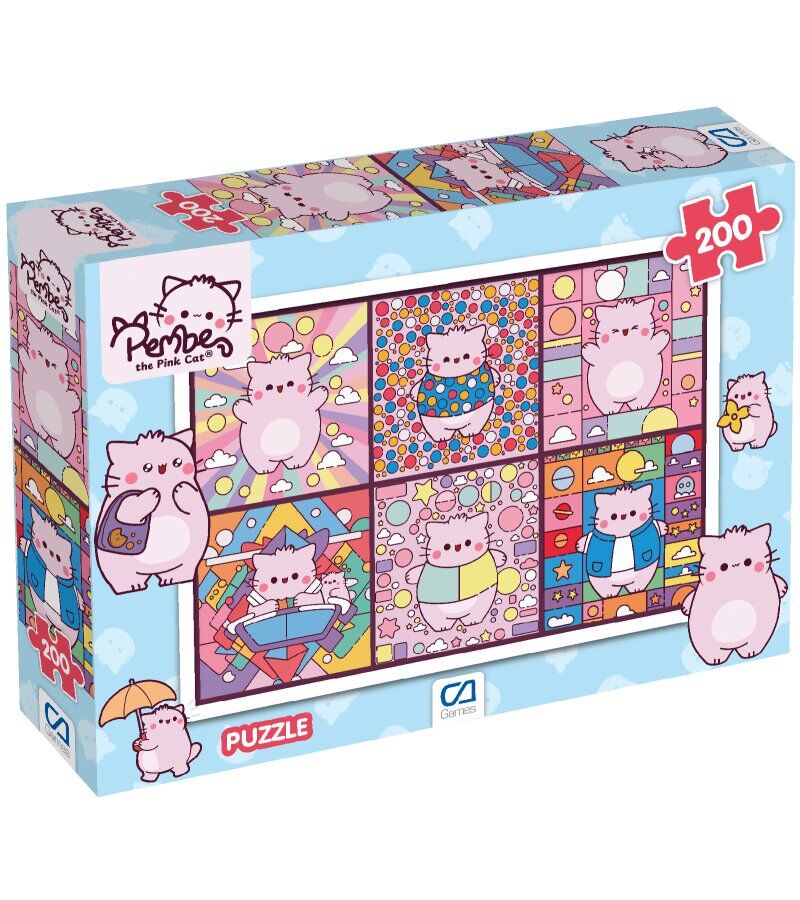 Pembe Kedi Puzzle 200 Parça