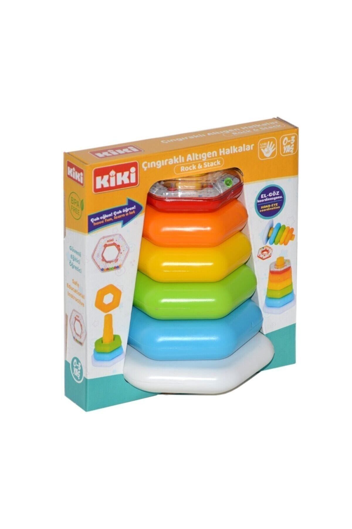 Altıgen Çıngıraklı Renkli Halkalar Oyuncak