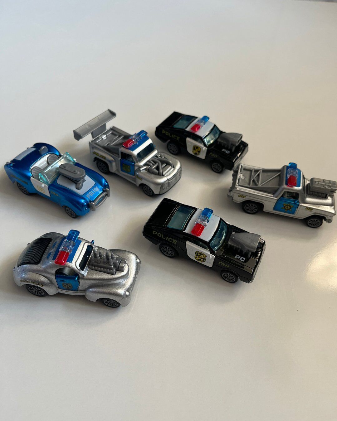 Çek Bırak Metal Polis Arabalar 6 Parçalı Set 8 Cm Arabalar