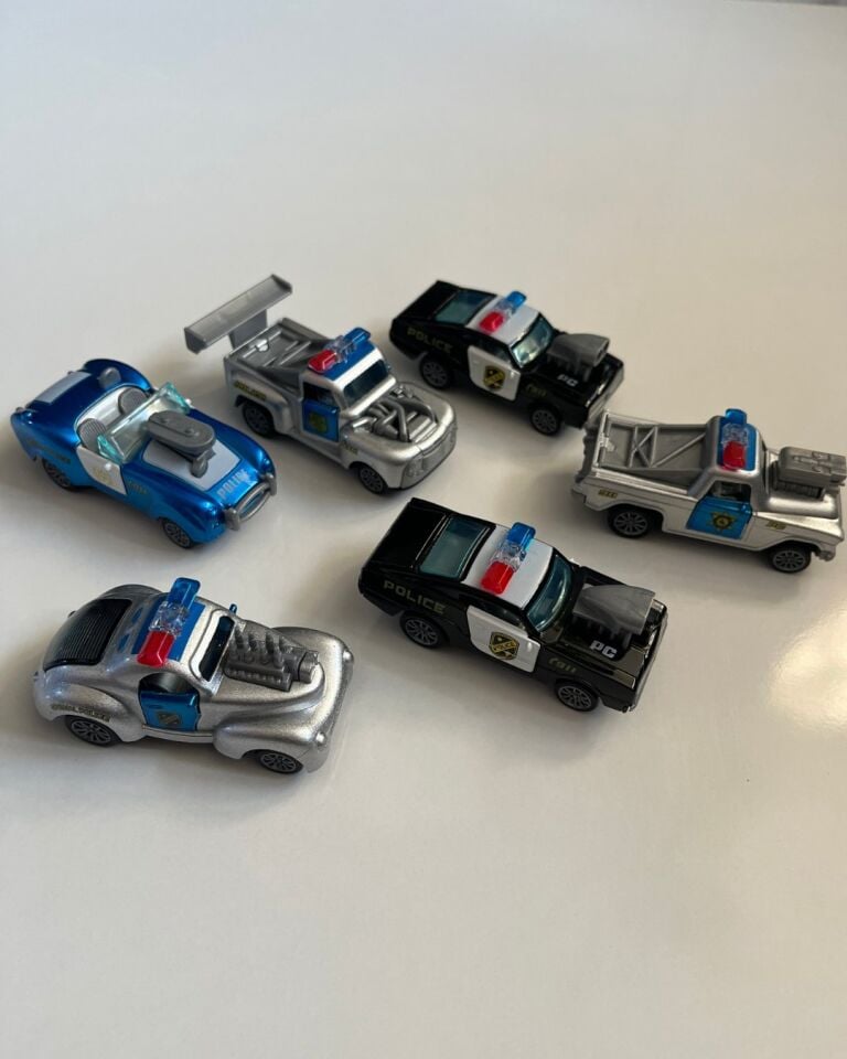 Çek Bırak Metal Polis Arabalar 6 Parçalı Set 8 Cm Arabalar