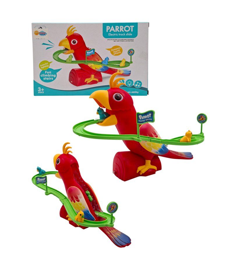 Kaydıraklı Papağan Seti | Müzikli ve Işıklı | Dön Dolaş Papağan Oyunu | Merdivenden Çıkıp Kaydıraktan Kayan Yavru Papağan