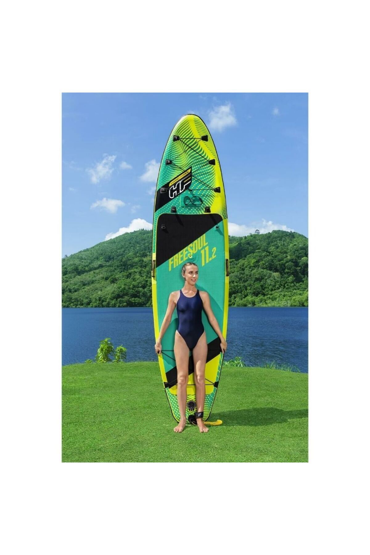 Paddle Board Hydro-Force Kürek+Pompa+Çanta - 340 x 89 Cm - MAVİ SU DÜNYASI