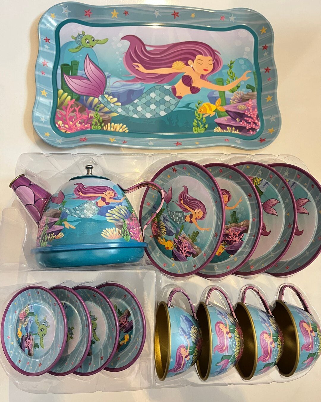 Kutuda Oyuncak Metal Çay Seti 13 Parça