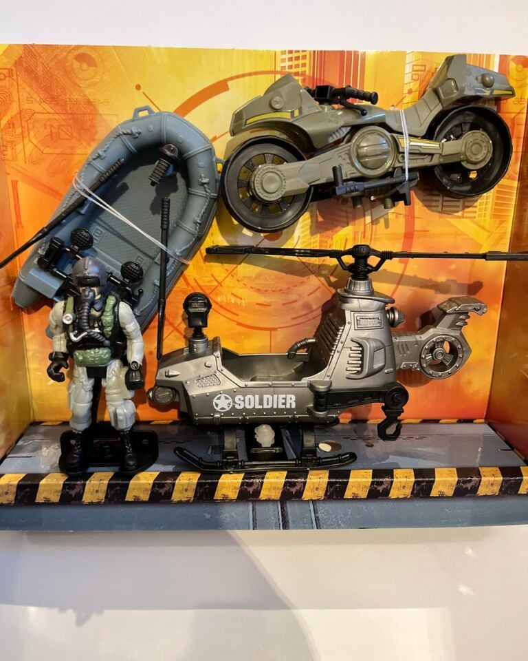 Kutulu Asker Seti Helikopter Bot Motorsiklet 4' lü Set