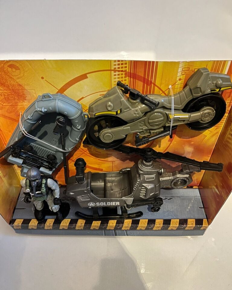 Kutulu Asker Seti Helikopter Bot Motorsiklet 4' lü Set