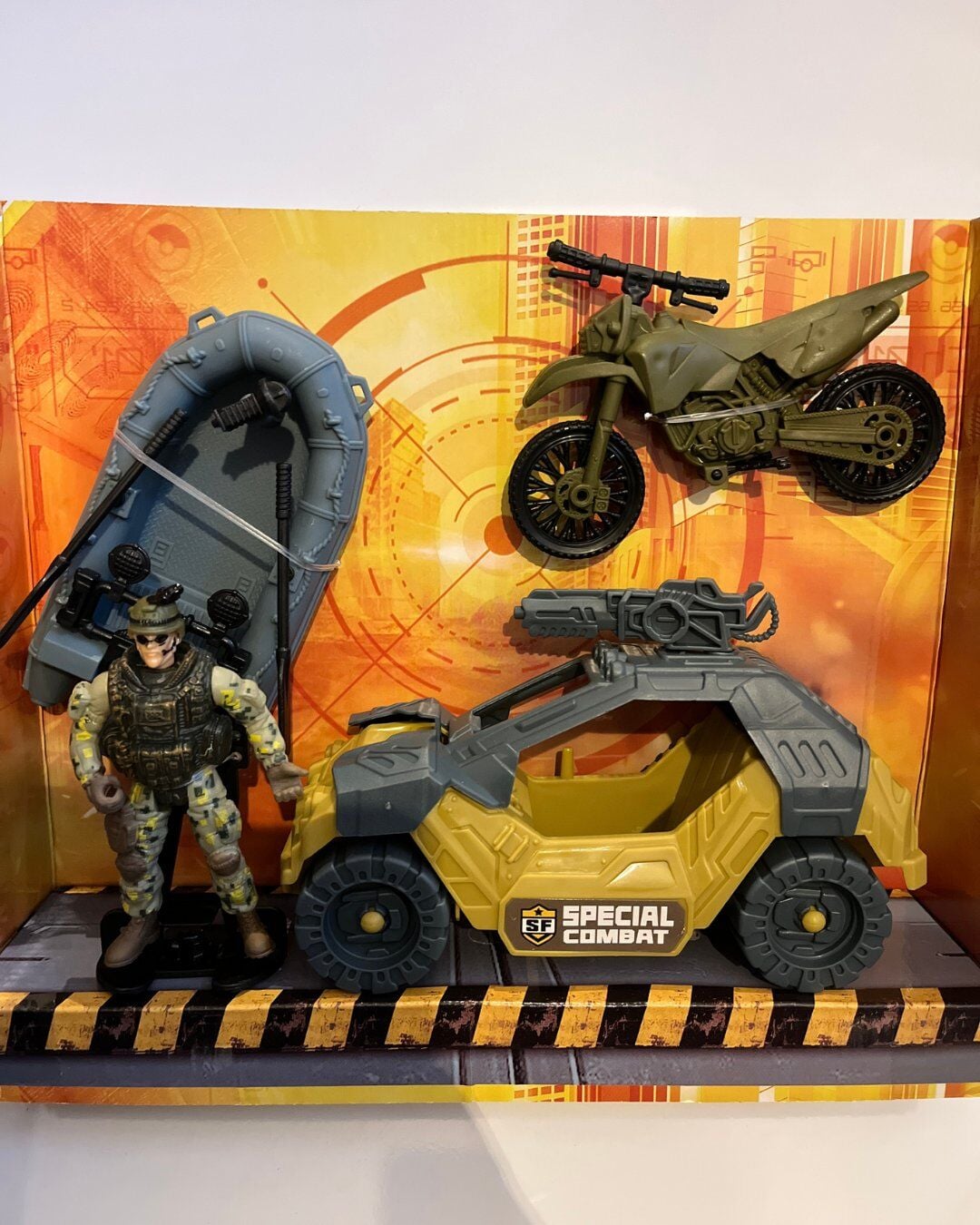 Kutulu Asker Seti Askeri Araç Bot Motorsiklet 4' lü Set