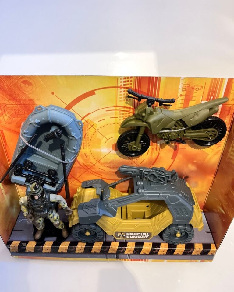 Kutulu Asker Seti Askeri Araç Bot Motorsiklet 4' lü Set
