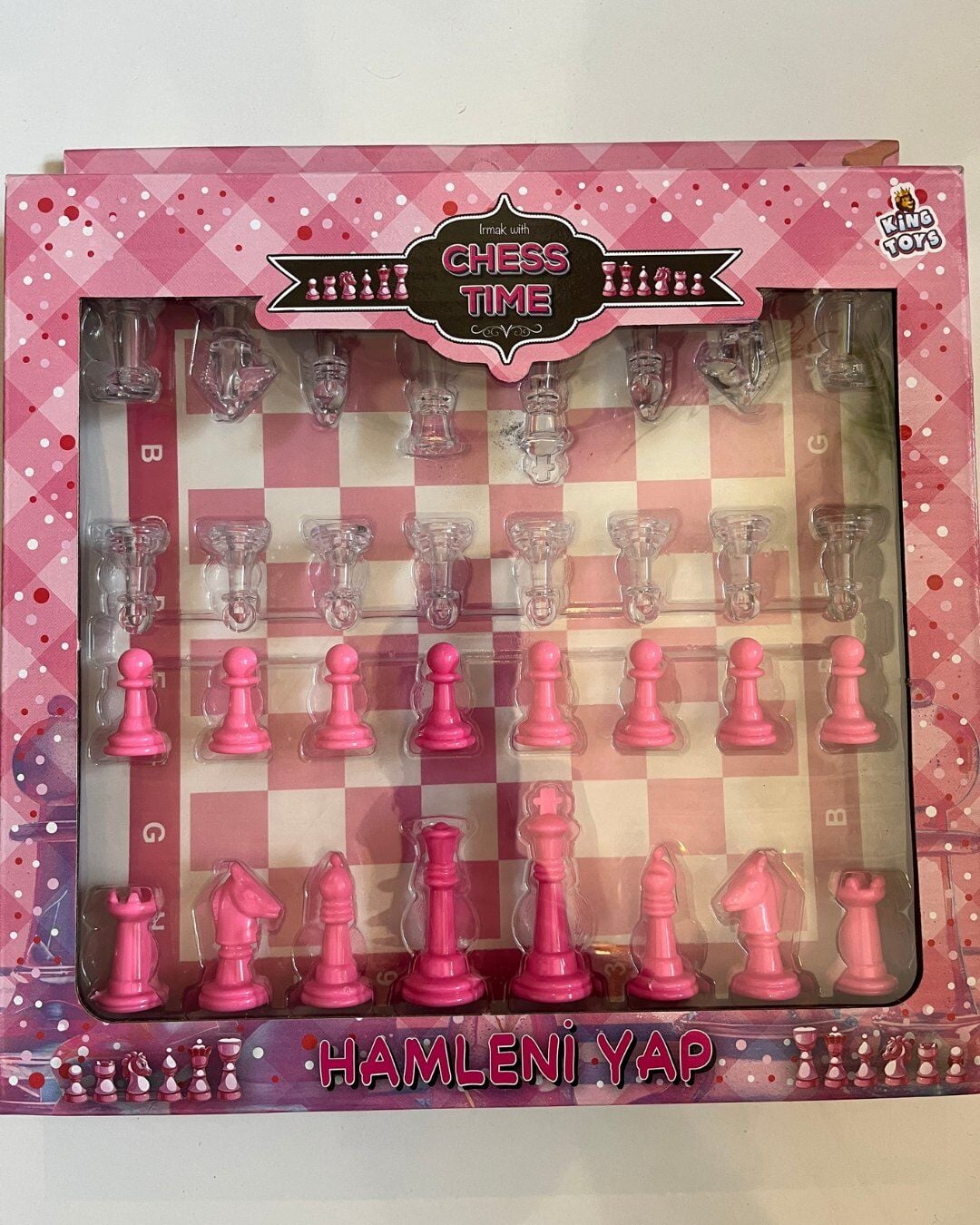 Satranç Seti Pembe Renk 26x25 Cm