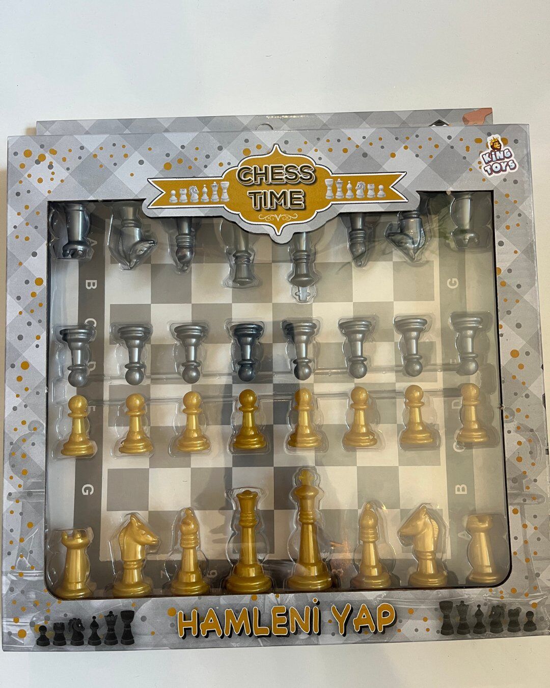 Satranç Seti Sarı Renk 26x25 Cm