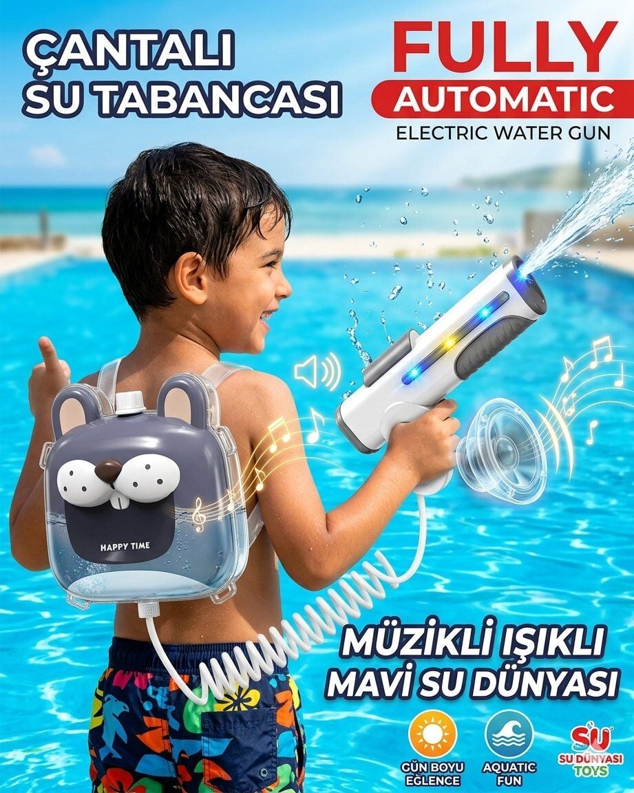 Çantalı Su Tabancası Müzikli Işıklı