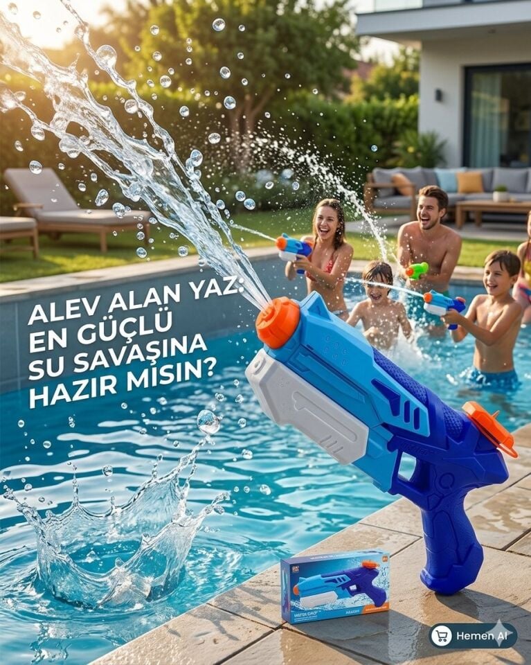 Pompalı Su Tabancası Mavili Renkli