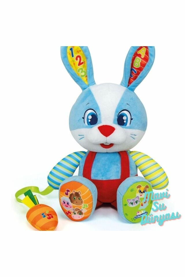 Peluş Minik Sevimli Tavşan- İlk Sayıları, İlk Hafleri ve Hayvanları Öğretir - Mavi Su Dünyası