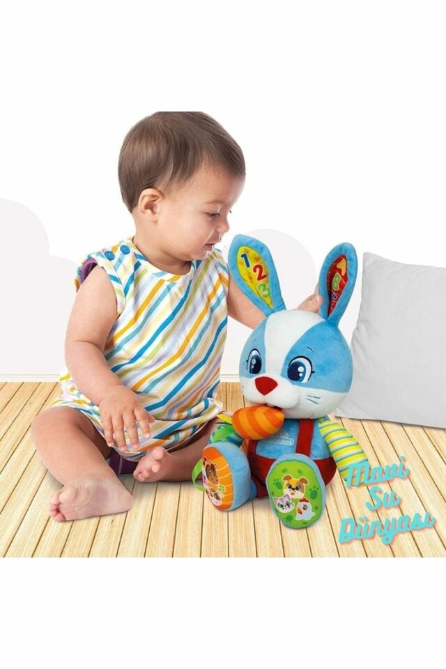 Peluş Minik Sevimli Tavşan- İlk Sayıları, İlk Hafleri ve Hayvanları Öğretir - Mavi Su Dünyası