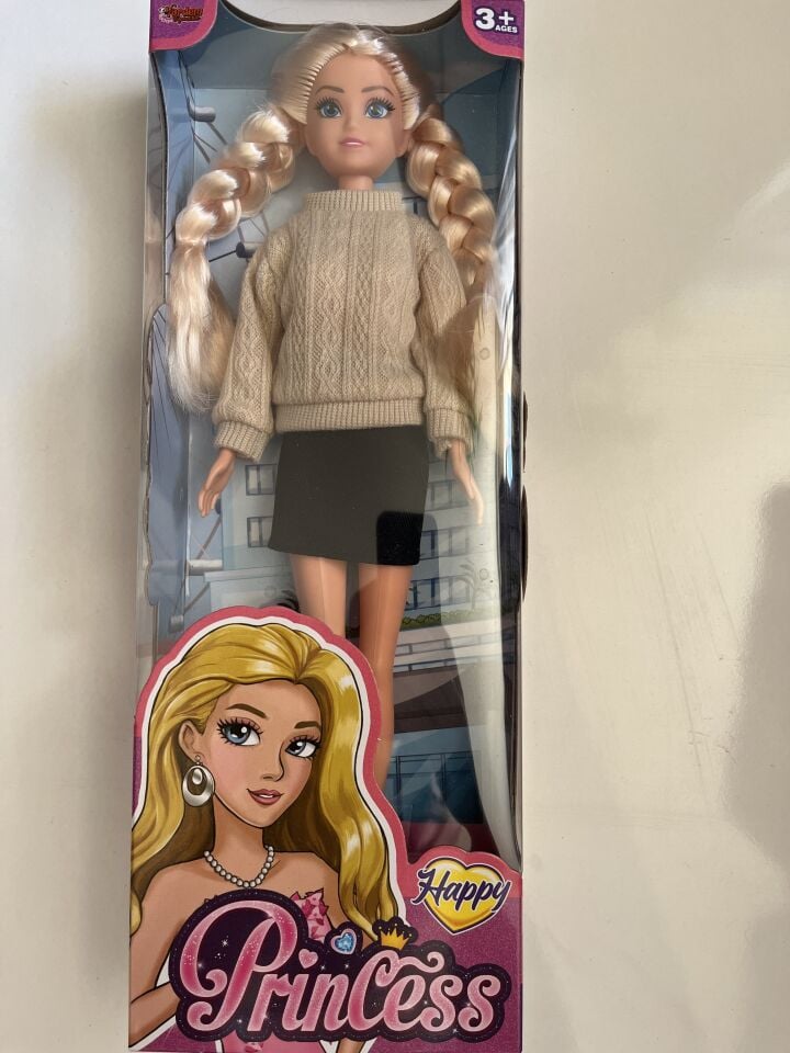 Kazaklı Örgü Saçlı Sarışın Bebek 30 Cm Model Oyuncak Bebek Model Bebek