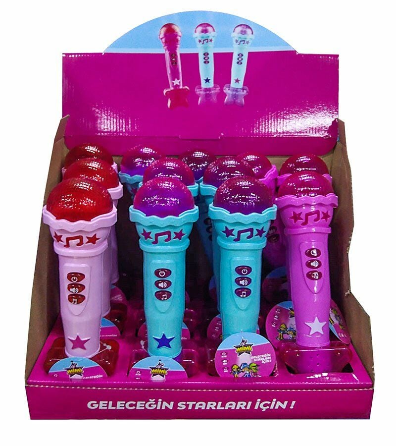 Işıklı Sesli Mikrofon - Mavi Su Dünyası Pembe