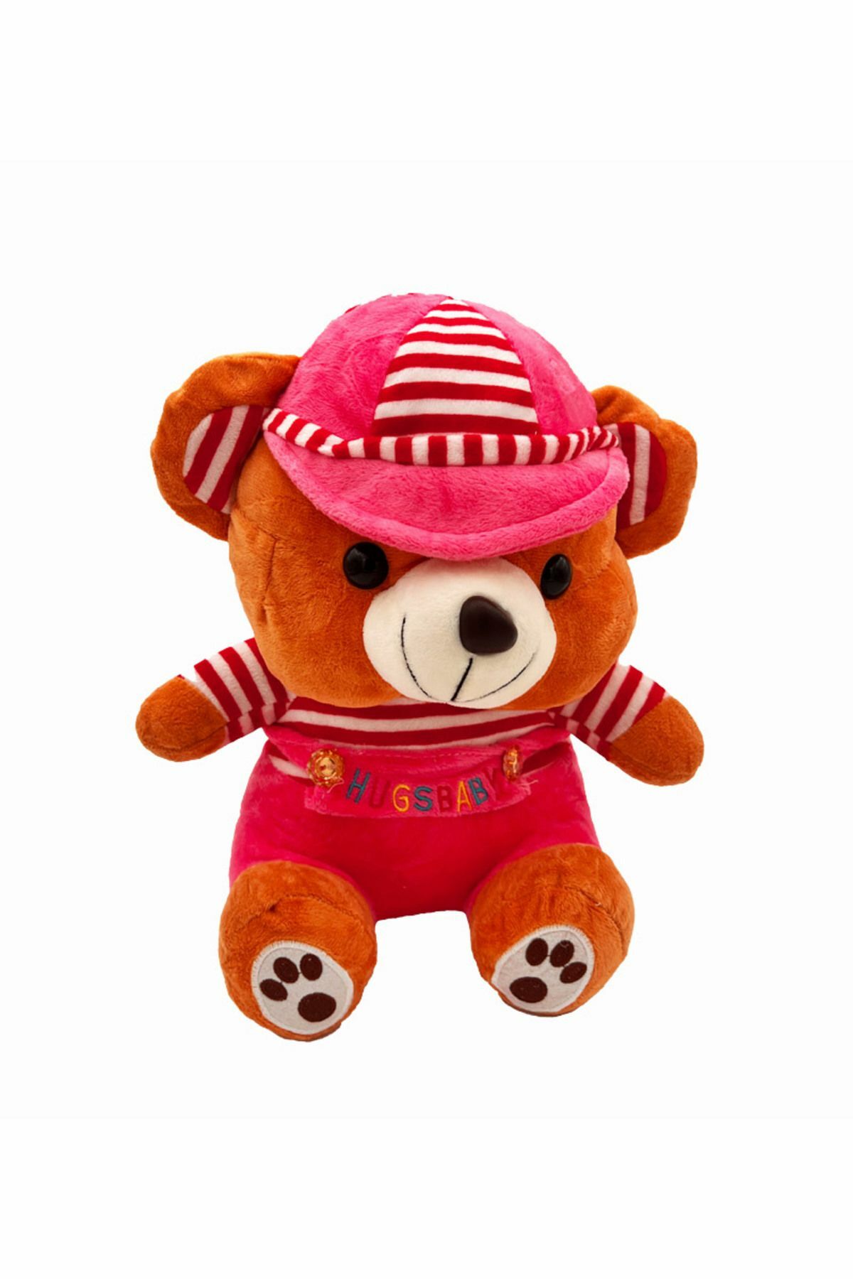 Peluş Ayı Çizgili Kazaklı Kırmızı Renk - Mavi Su Dünyası