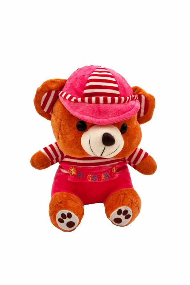 Peluş Ayı Çizgili Kazaklı Kırmızı Renk - Mavi Su Dünyası