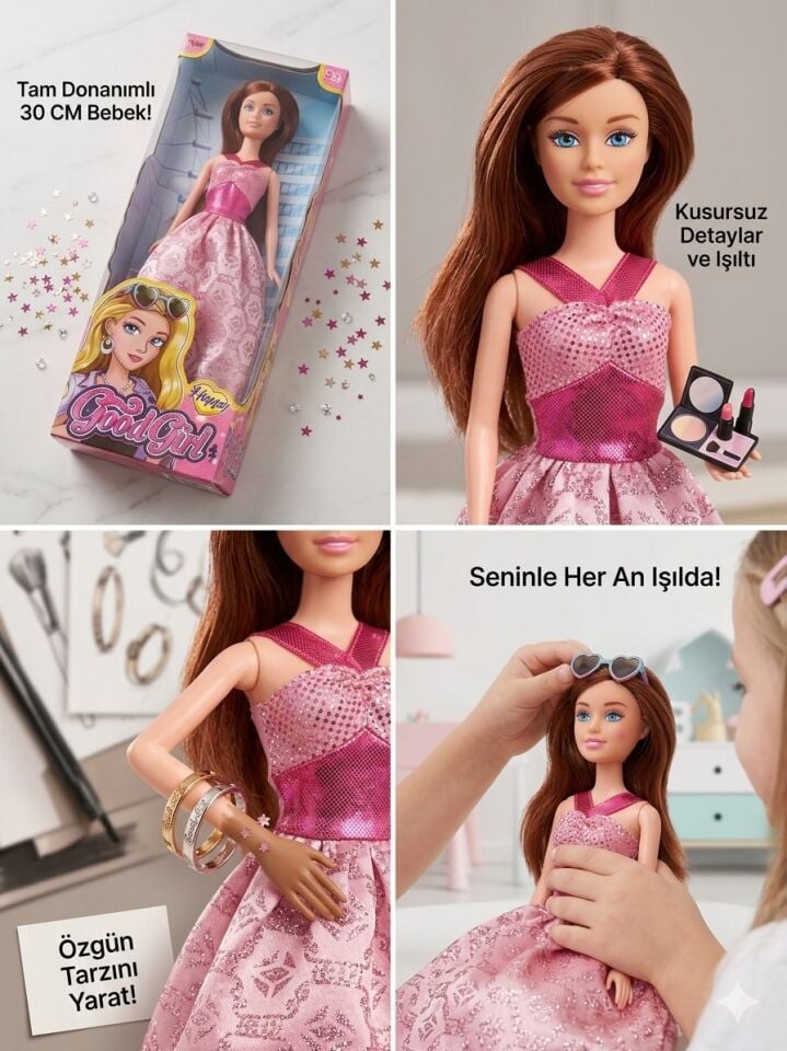 Pembe Elbiseli Model Bebek 30 Cm Model Oyuncak Bebek Model Bebek