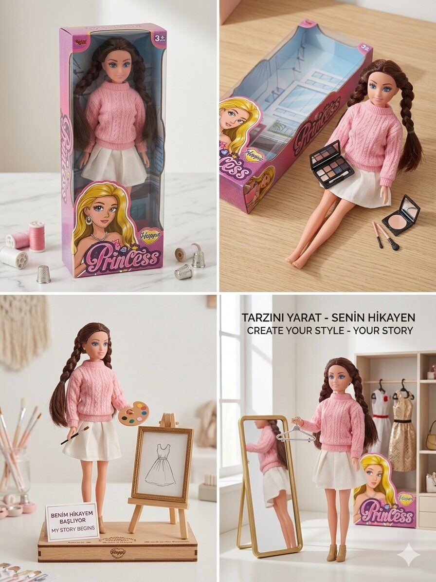 Kazaklı Örgü Saçlı Etekli Bebek 30 Cm Model Oyuncak Bebek Model Bebek