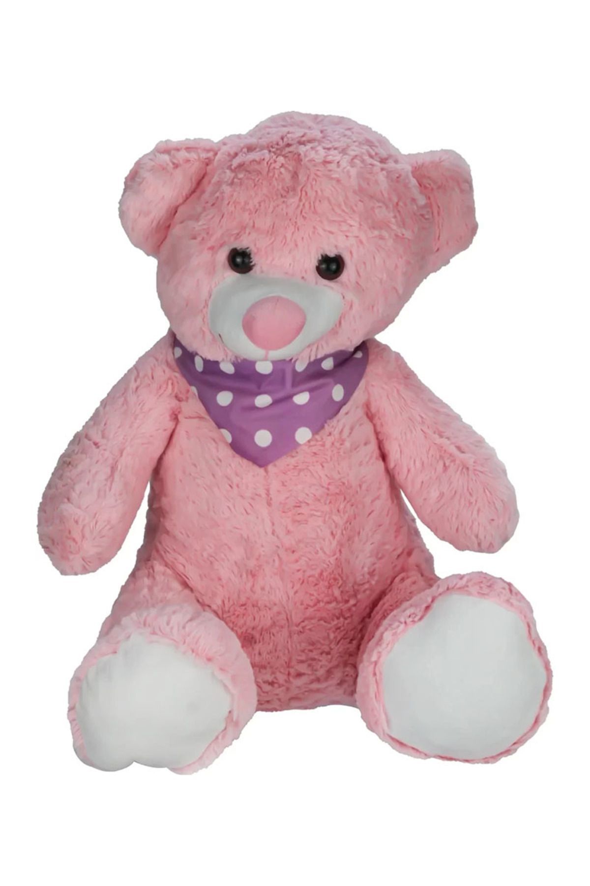 Peluş Fularlı Ayıcık Pembe Renk 50 Cm - Mavi Su Dünyası