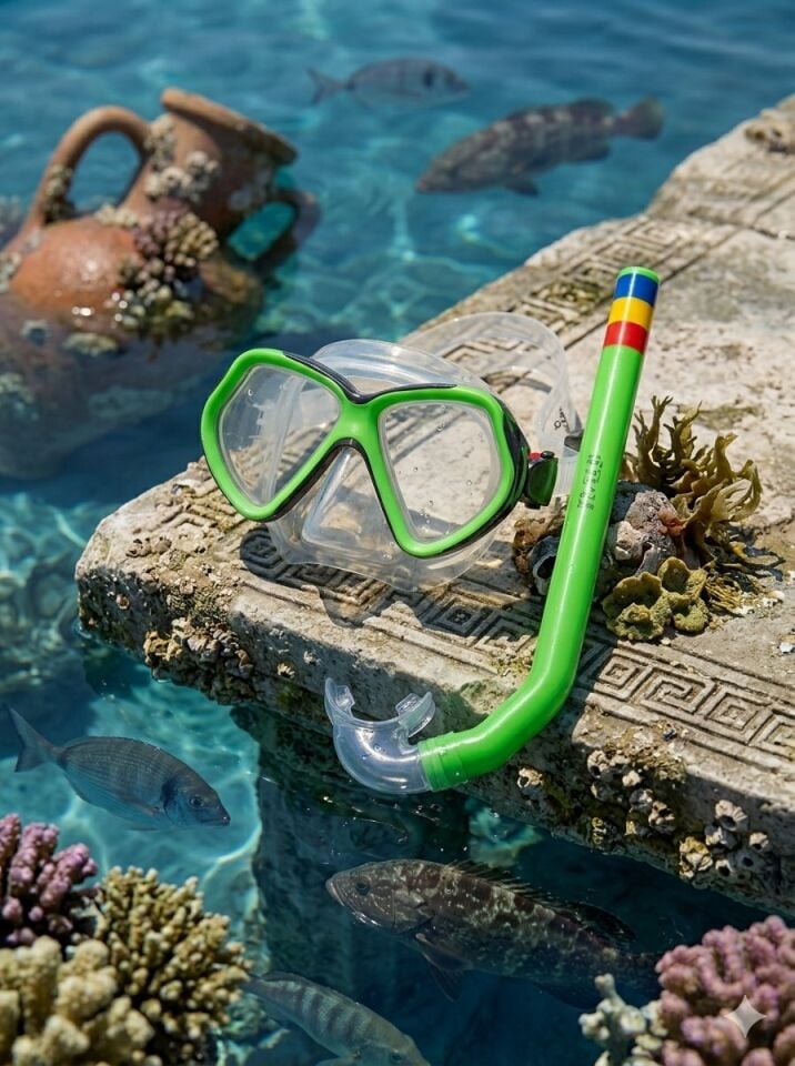 Şnorkel Set Yeşil Renk 14 Yaş+