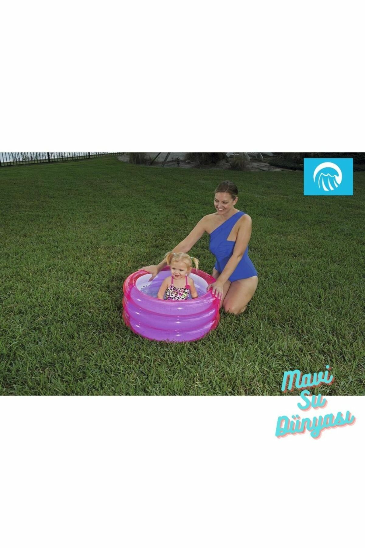 Havuz 3 Bölmeli 70 Cm x 30 Cm Şişen Zemin Pembe Renk