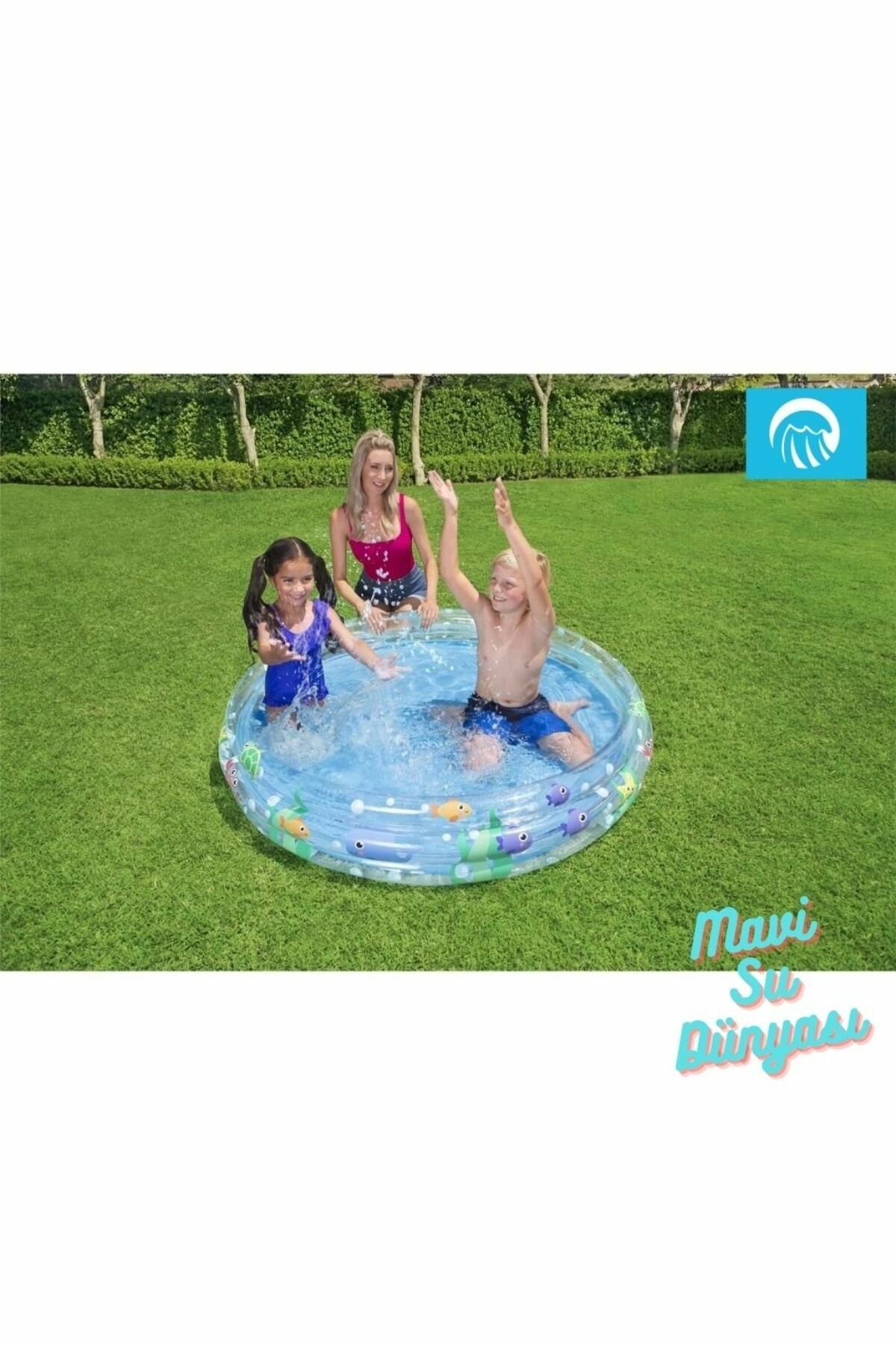 Havuz 3 Bölmeli Desenli Renkli 152 Cm x 30 Cm