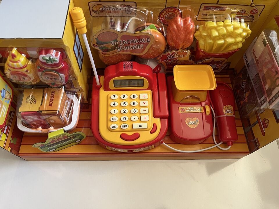 Pilli Işıklı Yazar Kasa Full Set 44 Cm x 24 Cm