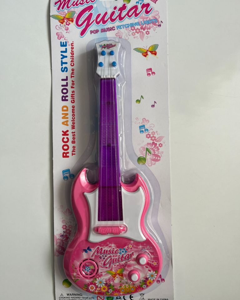 Pilli Müzikli Gitar - Mavi Su Dünyası Pembe