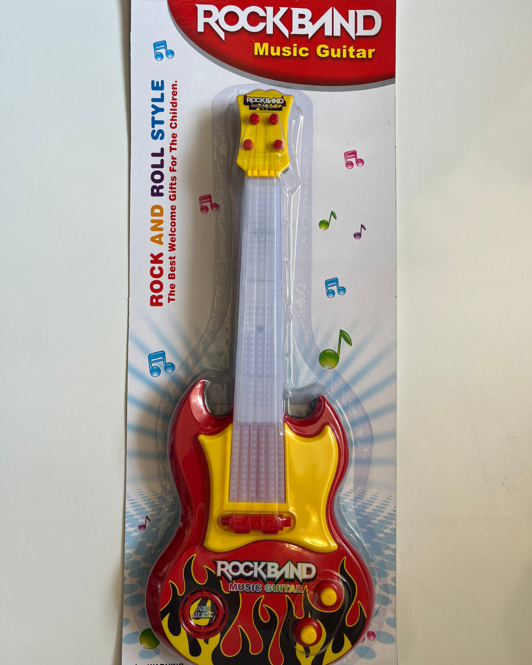 Pilli Müzikli Gitar - Mavi Su Dünyası Kırmızı