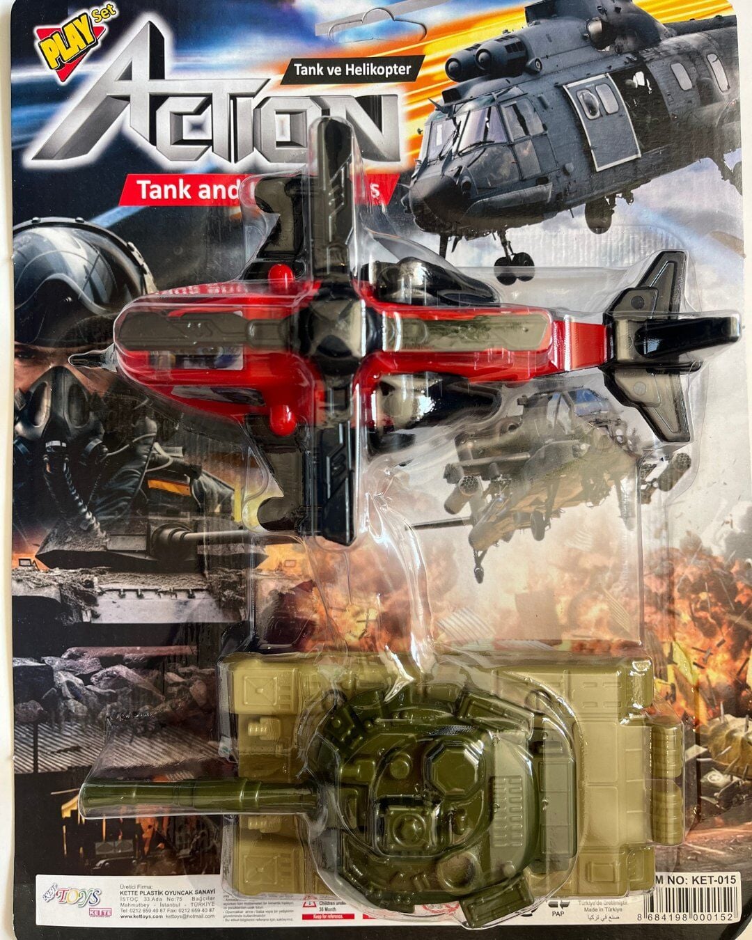 Helikopter ve Tank Seti  2'li Oyun Seti 20 Cm