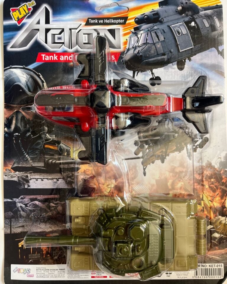 Helikopter ve Tank Seti  2'li Oyun Seti 20 Cm