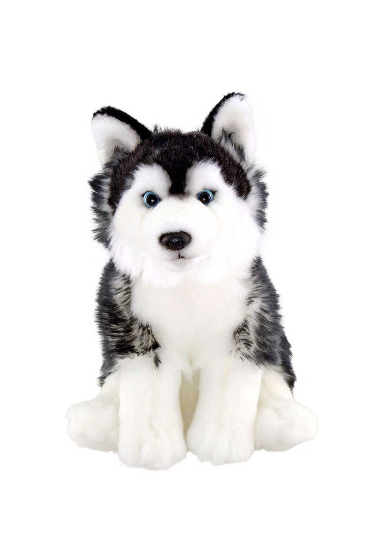 Peluş Siyah-Beyaz Husky Köpek Floppy 28 Cm - Mavi Su Dünyası