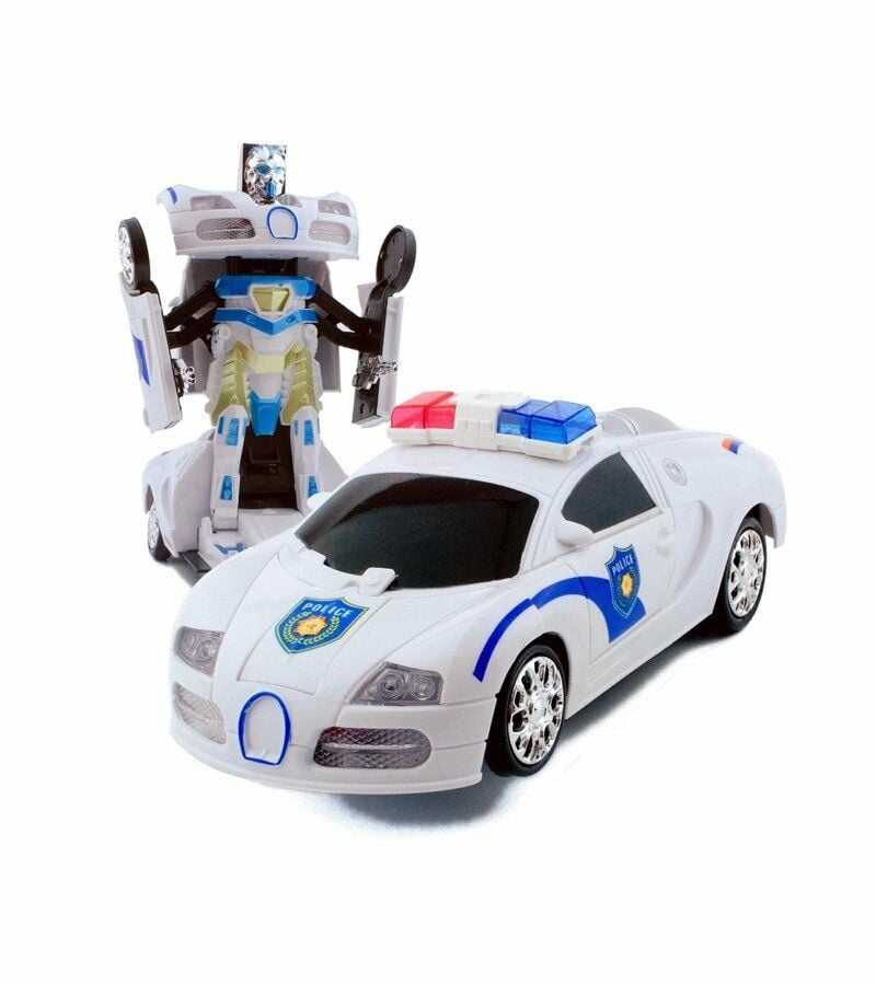 Pilli Robot Olan Araba - Mavi Su Dünyası BEYAZ