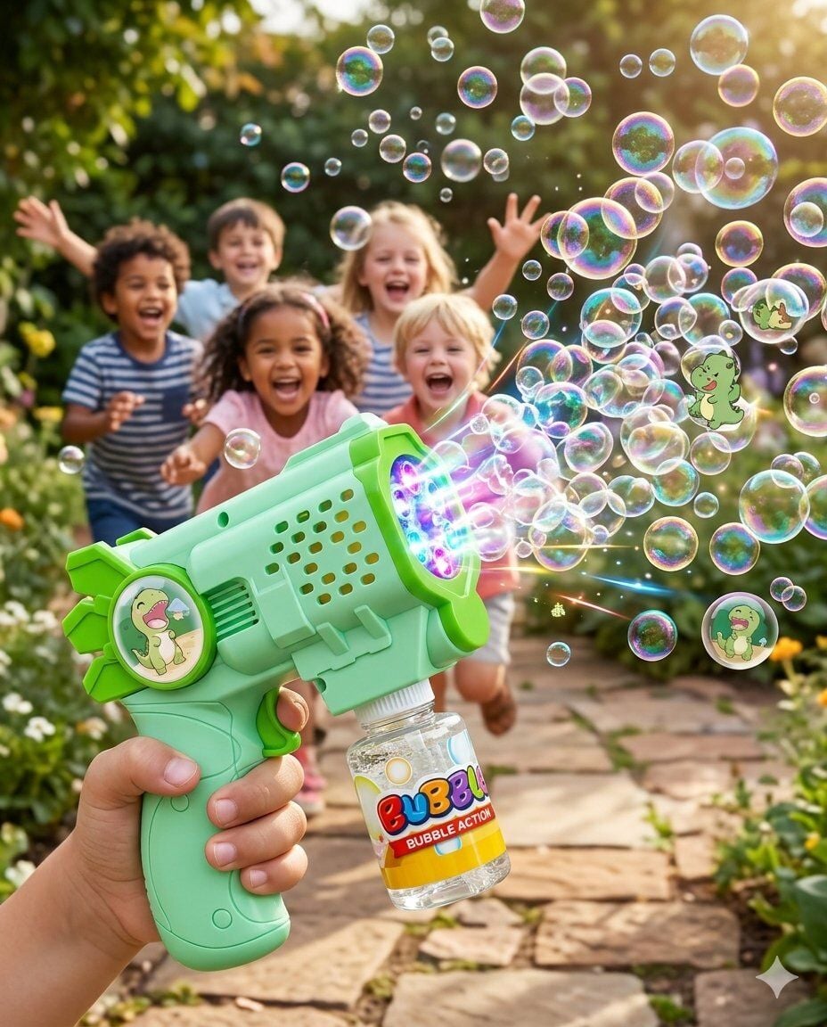 Köpük Tabancası Bubble Pilli 14 Cm Yeşil