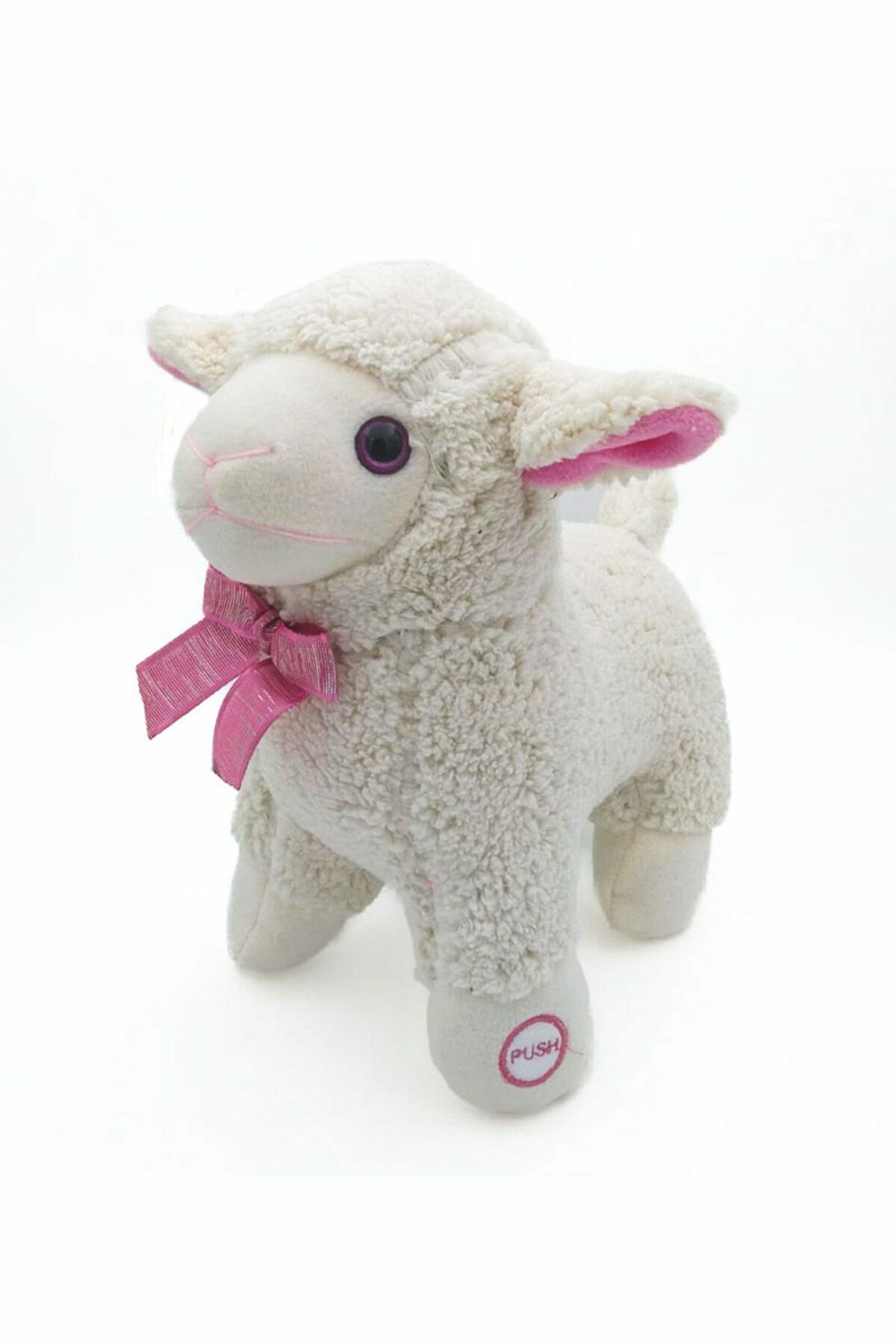 Peluş Ses Çıkaran Kuzu 35 Cm Beyaz - Mavi Su Dünyası
