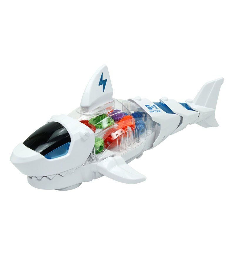 Işıklı Müzikli ve Hareketli Robot Balık- Mavi Su Dünyası BEYAZ