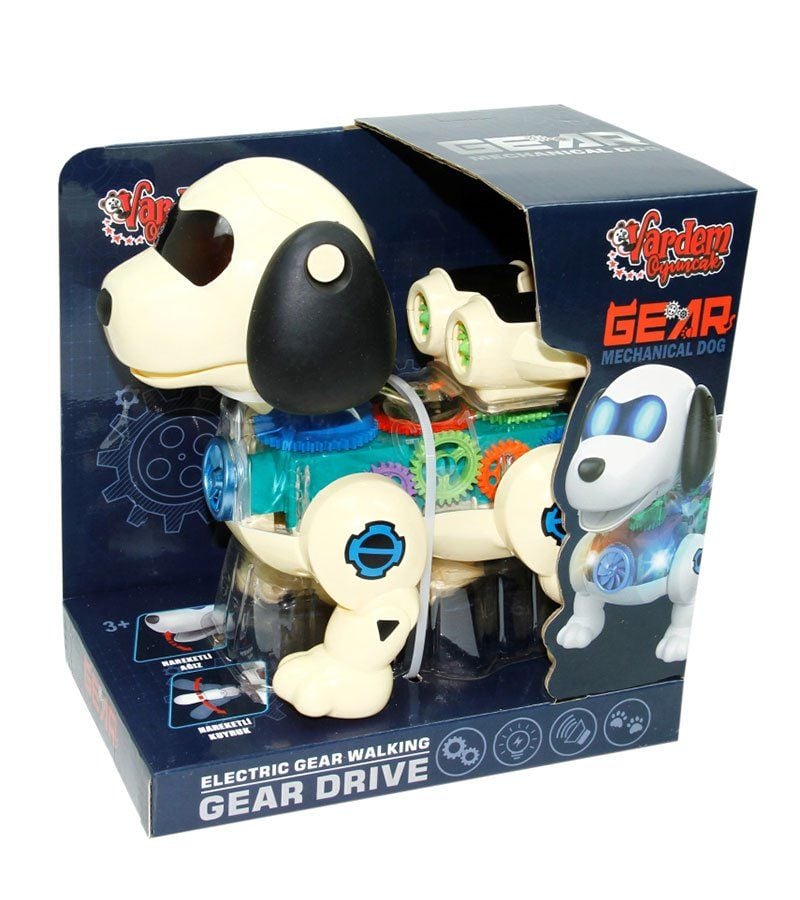 Işıklı Müzikli ve Hareketli Robot Köpek - Mavi Su Dünyası Bej